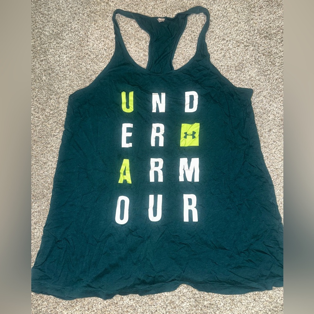 Under Armour Green Racerback Sleeveless Tank Top